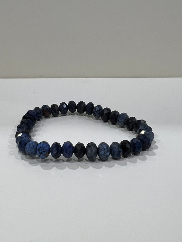 Dumortierite Faceted Rondelle 8mm