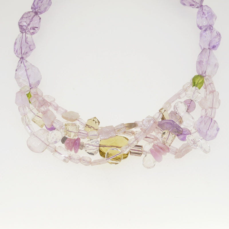 Kunzite, Lavender Amethyst, Lemon Quartz, and Peridot | GAEA